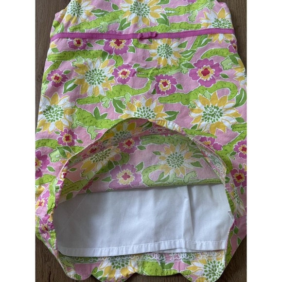 Lilly Pulitzer Girls‎ Size 6x Dress Alligator Floral Lined Vtg 90's Sleeveless - Picture 4 of 7